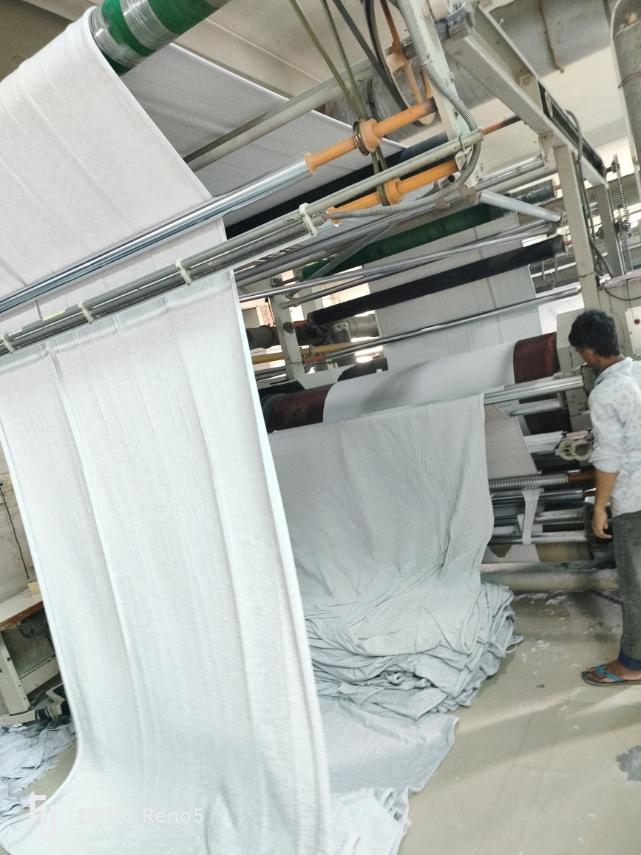 White fabric off the finishing line